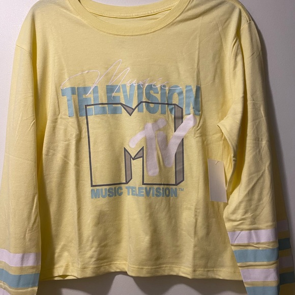 🆕 MTV long sleeve cropped tee XL - Picture 4 of 6